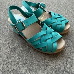Moheda Betty Clog Sandal Swedish clogs nwot size 5/35 Tiffany blue wooden